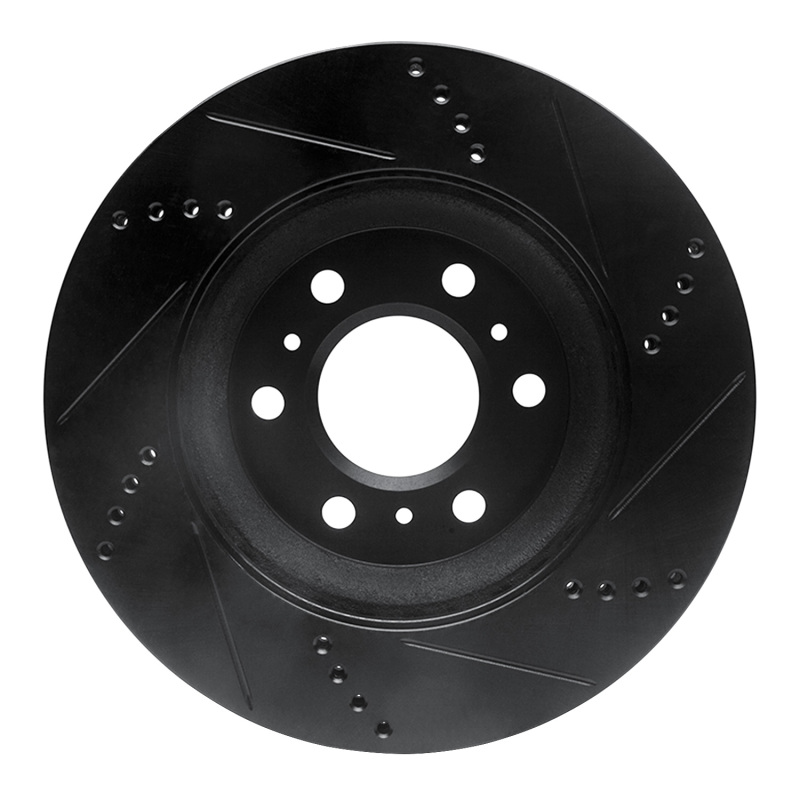 Buick Terraza Brake Rotor (1) - Front Left - R1 Concepts - Drilled & Slotted - Black - `06-`09